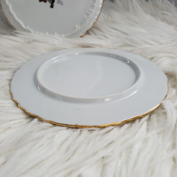 Bird Motif Gold Trimmed Serving Plate Set - Picture 4 of 10